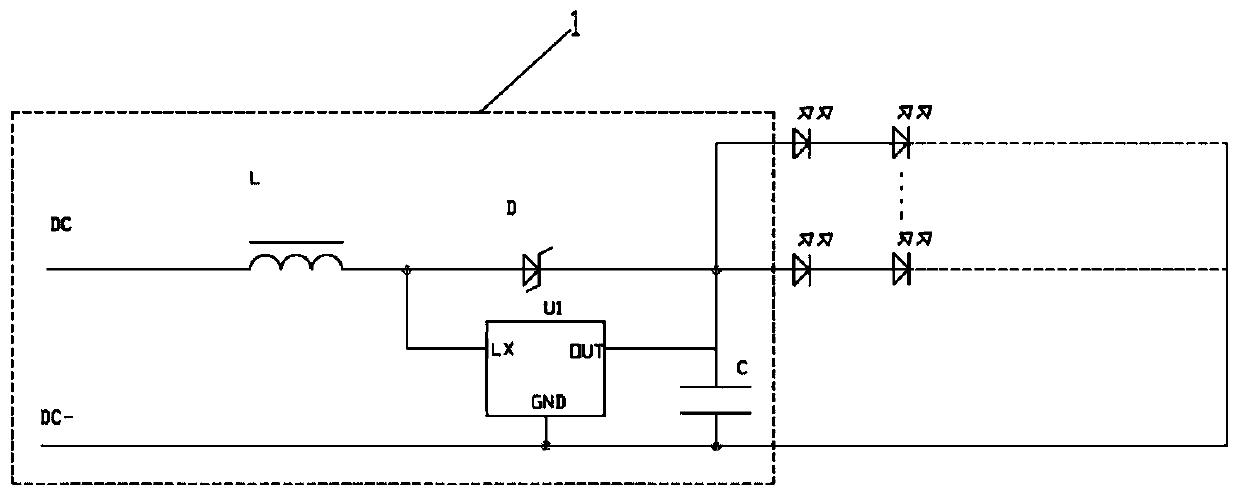 Low-voltage LED lamp band voltage stabilizing circuit