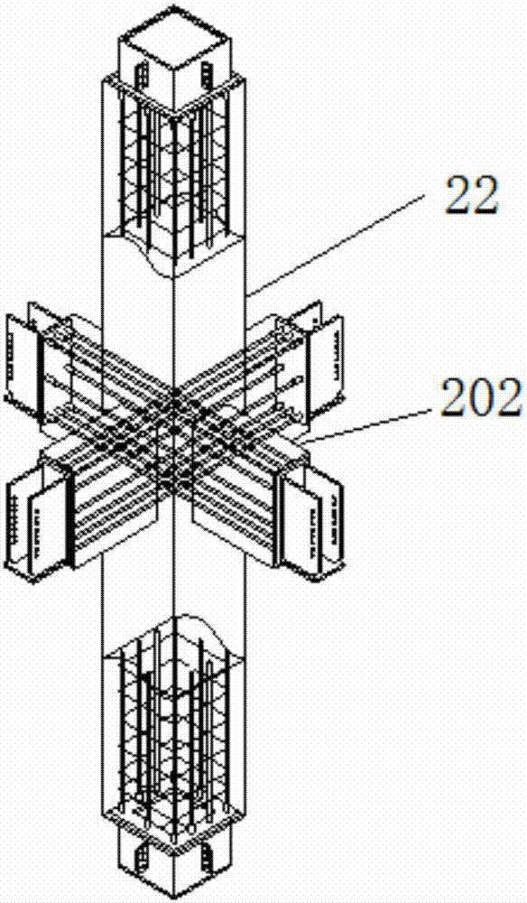 Member of prefabricated concrete framework used for steel joint connection and construction method