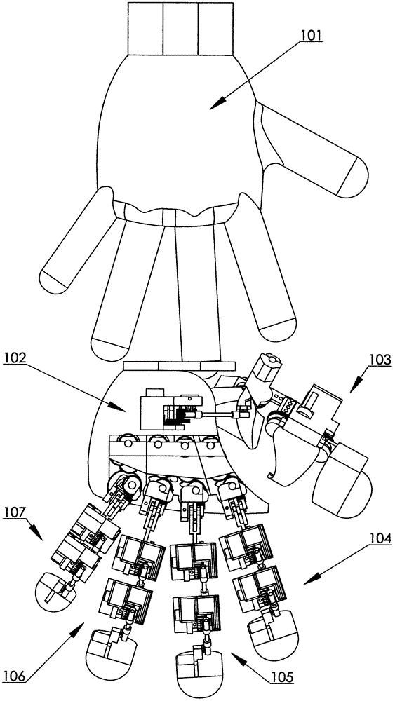 Outer frame two-way force feedback data glove