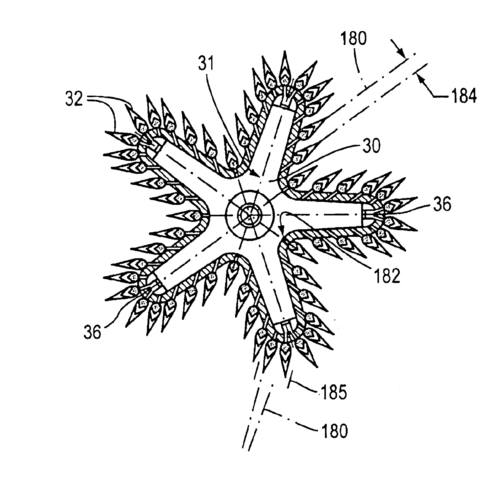 Burner with piloting ports