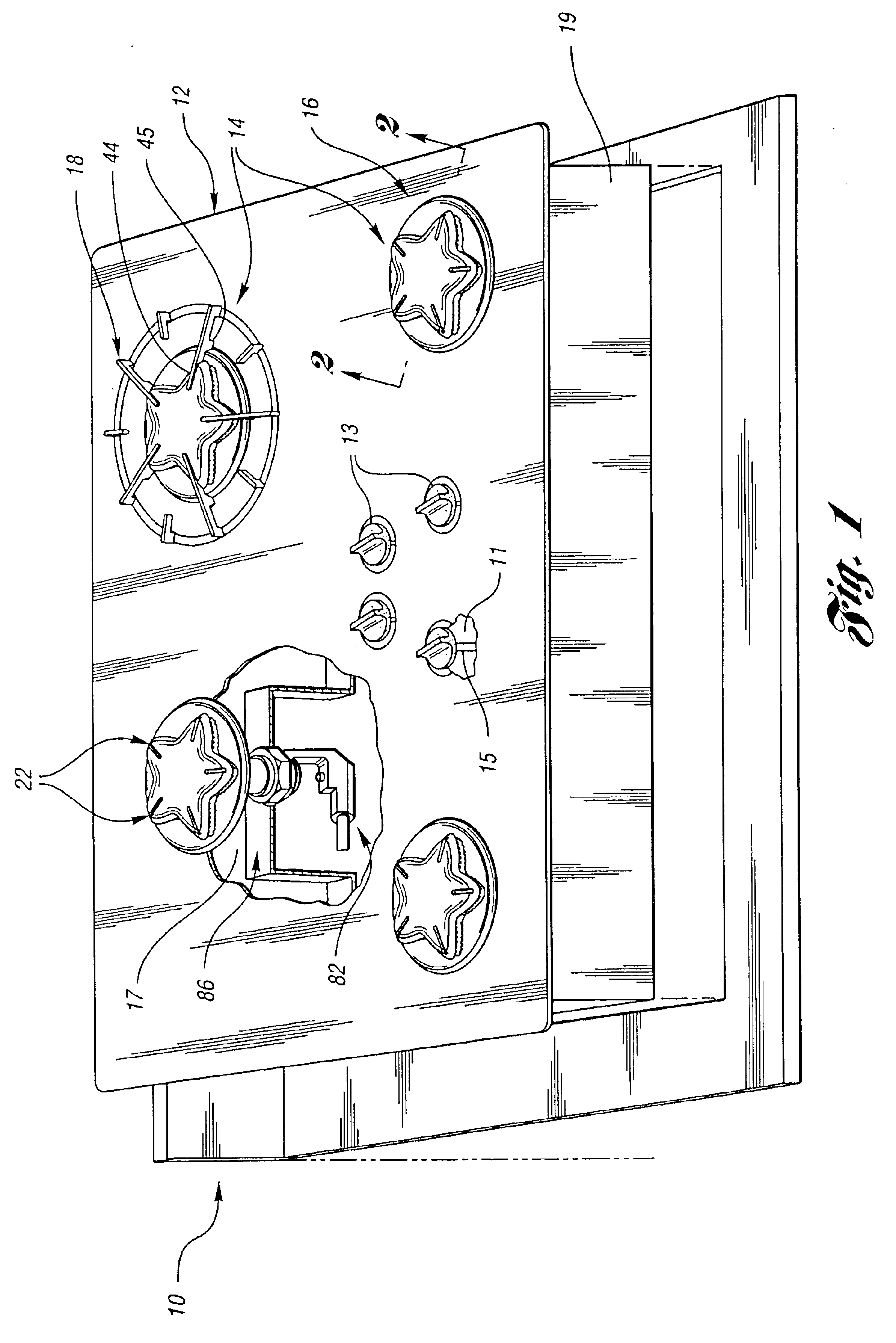 Burner with piloting ports