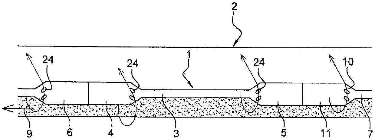 Drill string element with fluid activation area