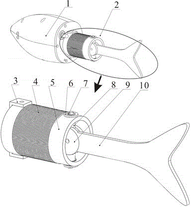 Low-energy-consumption magnetomotive propelling mechanism of bionic robot fish