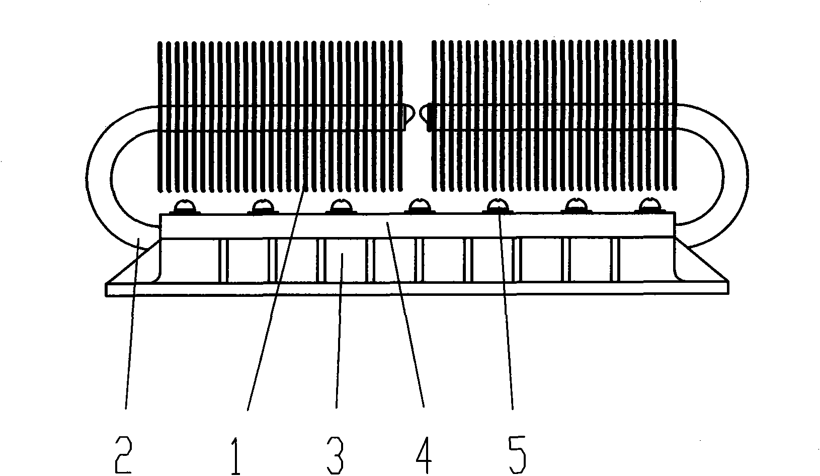 High-power LED (light emitting diode) field lamp heat dissipation device of heat pipe heat conduction type