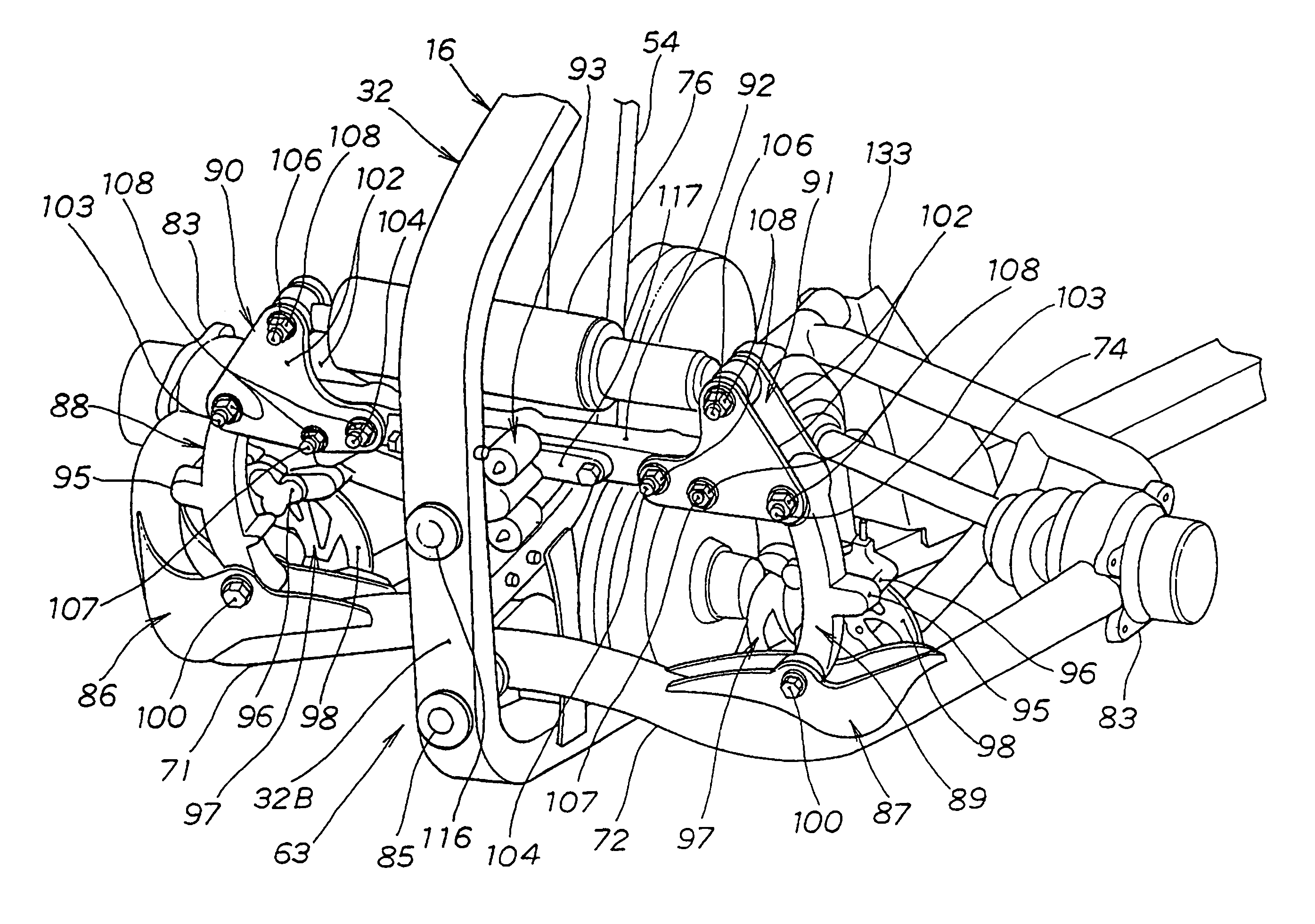 Three-wheel vehicle with swinging mechanism