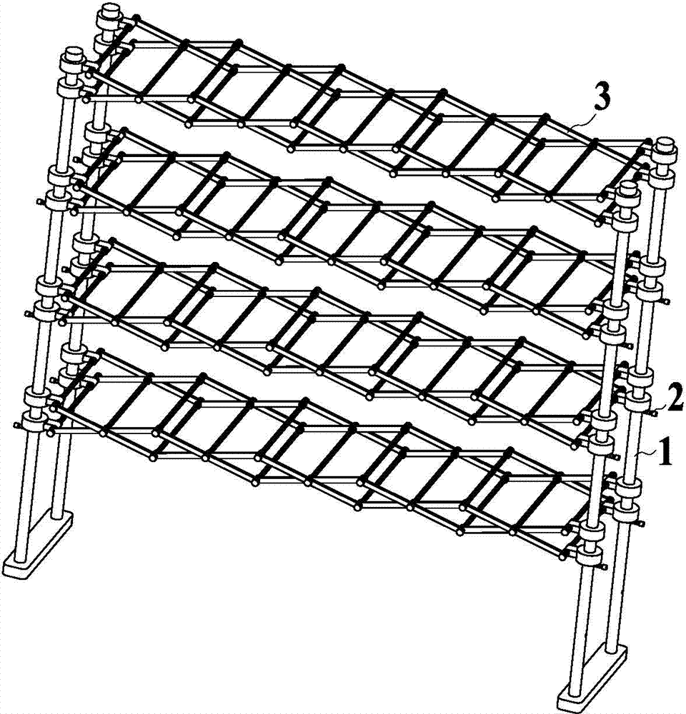 Anti-rolling type folding noodle air-drying rack