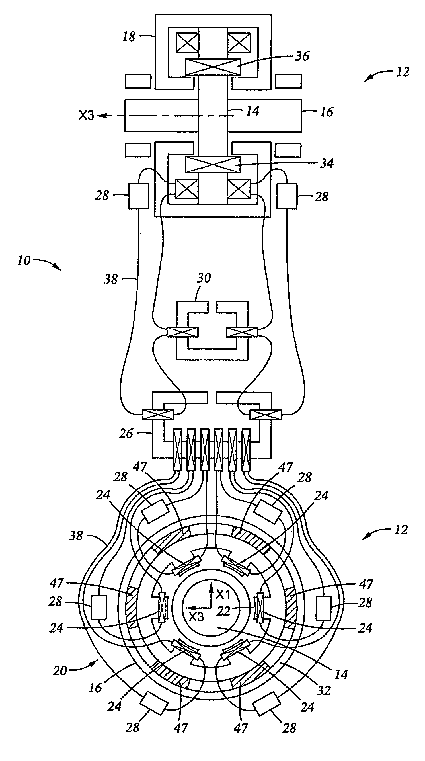 Fault tolerant homopolar magnetic bearings