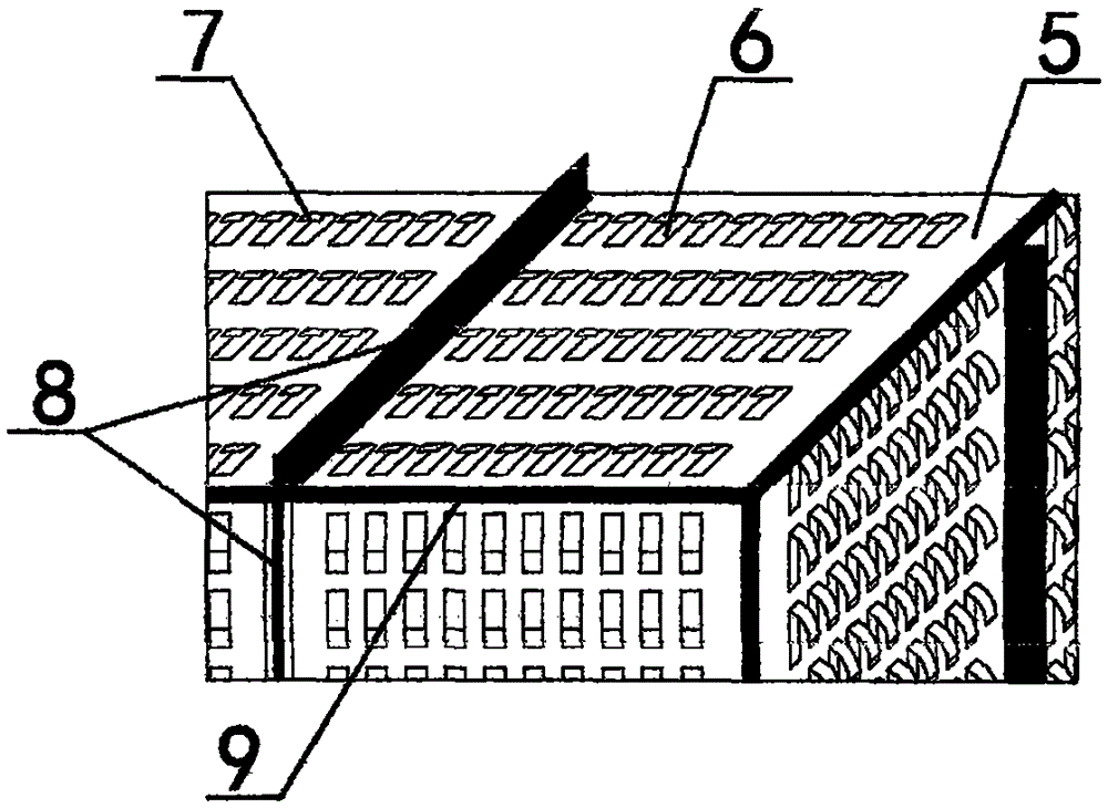 Combined metal filling box with slurry blocking pieces