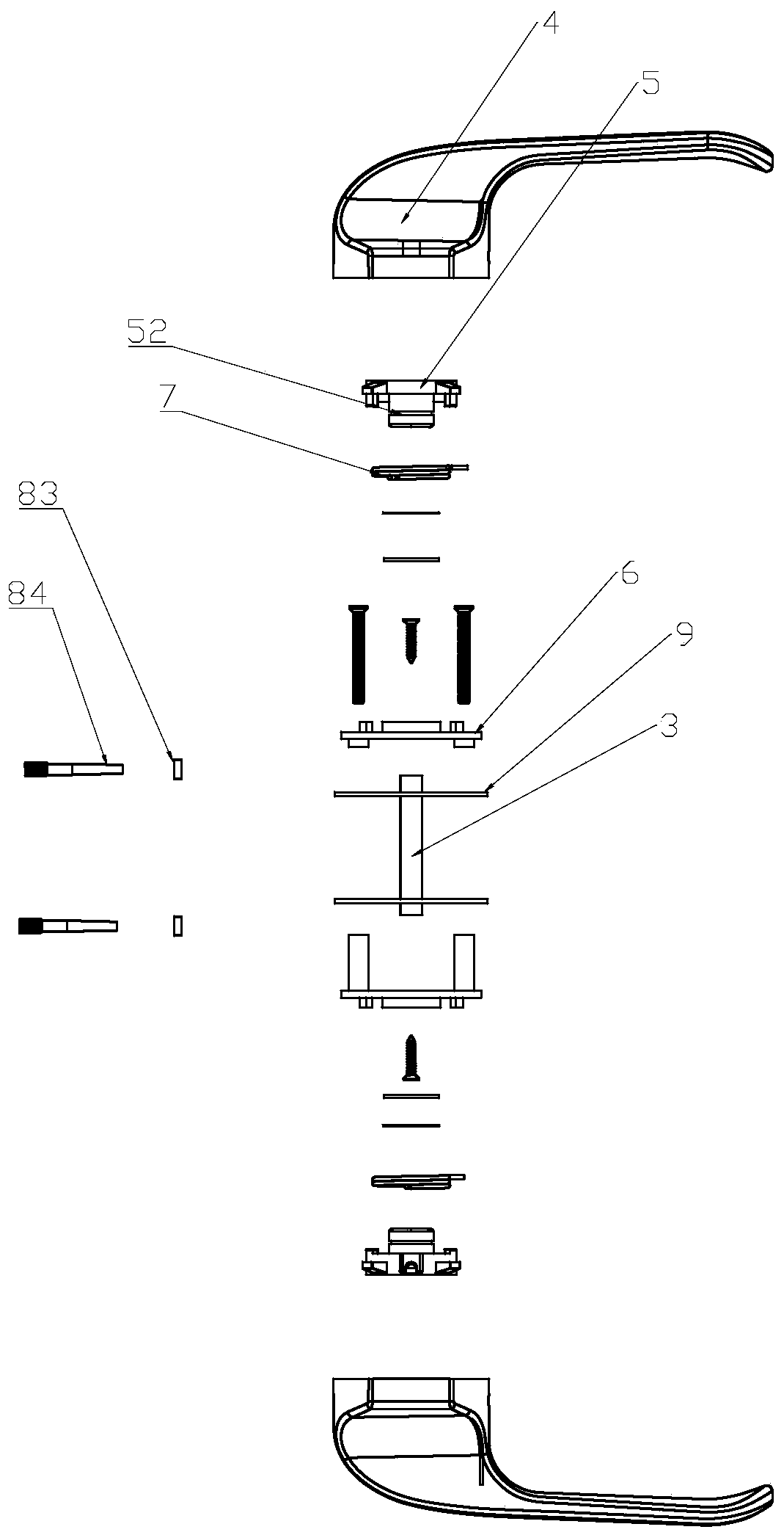 Universal exchangeable quickly-assembled split door lock