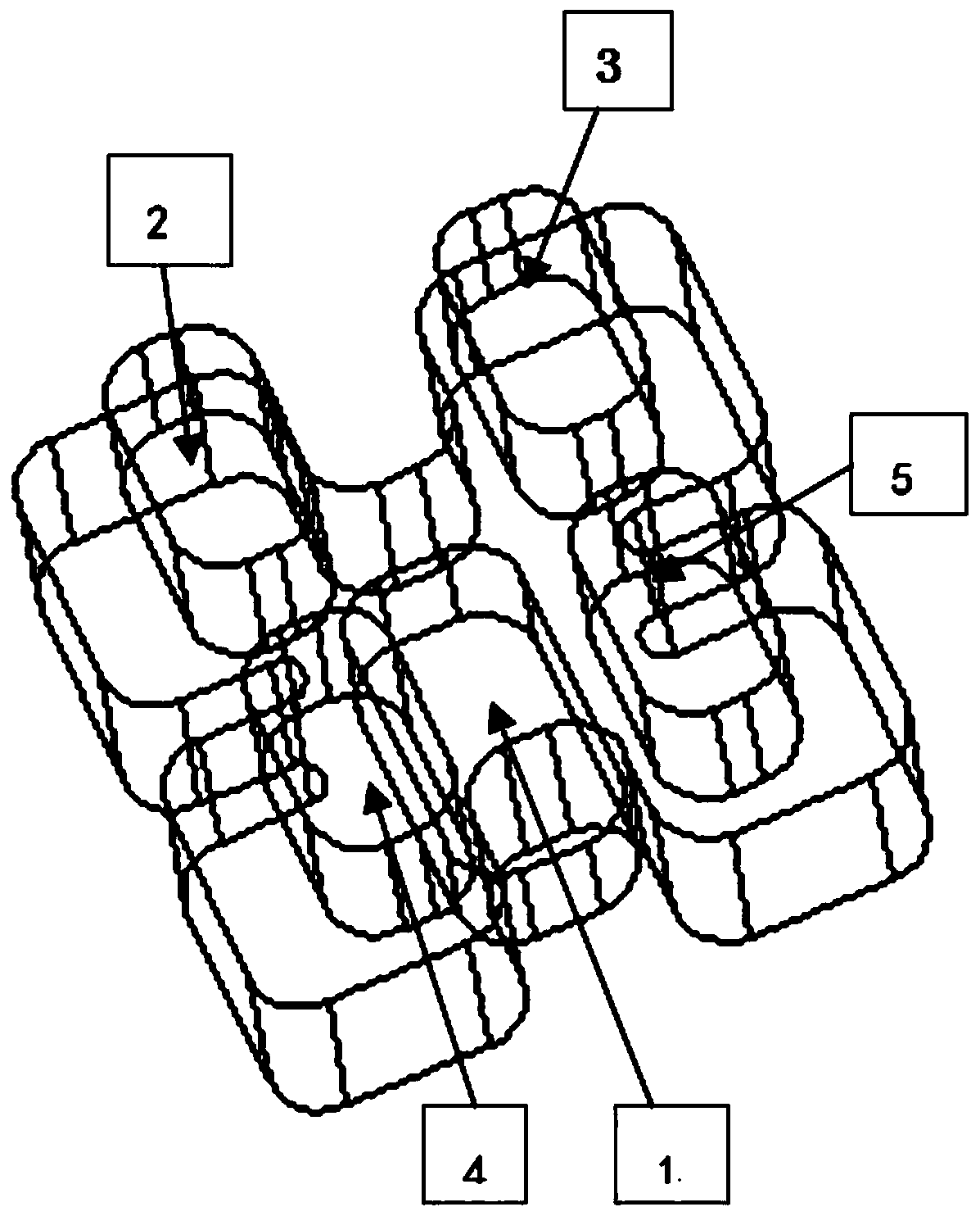 Petal-shaped one-to-four waveguide power divider