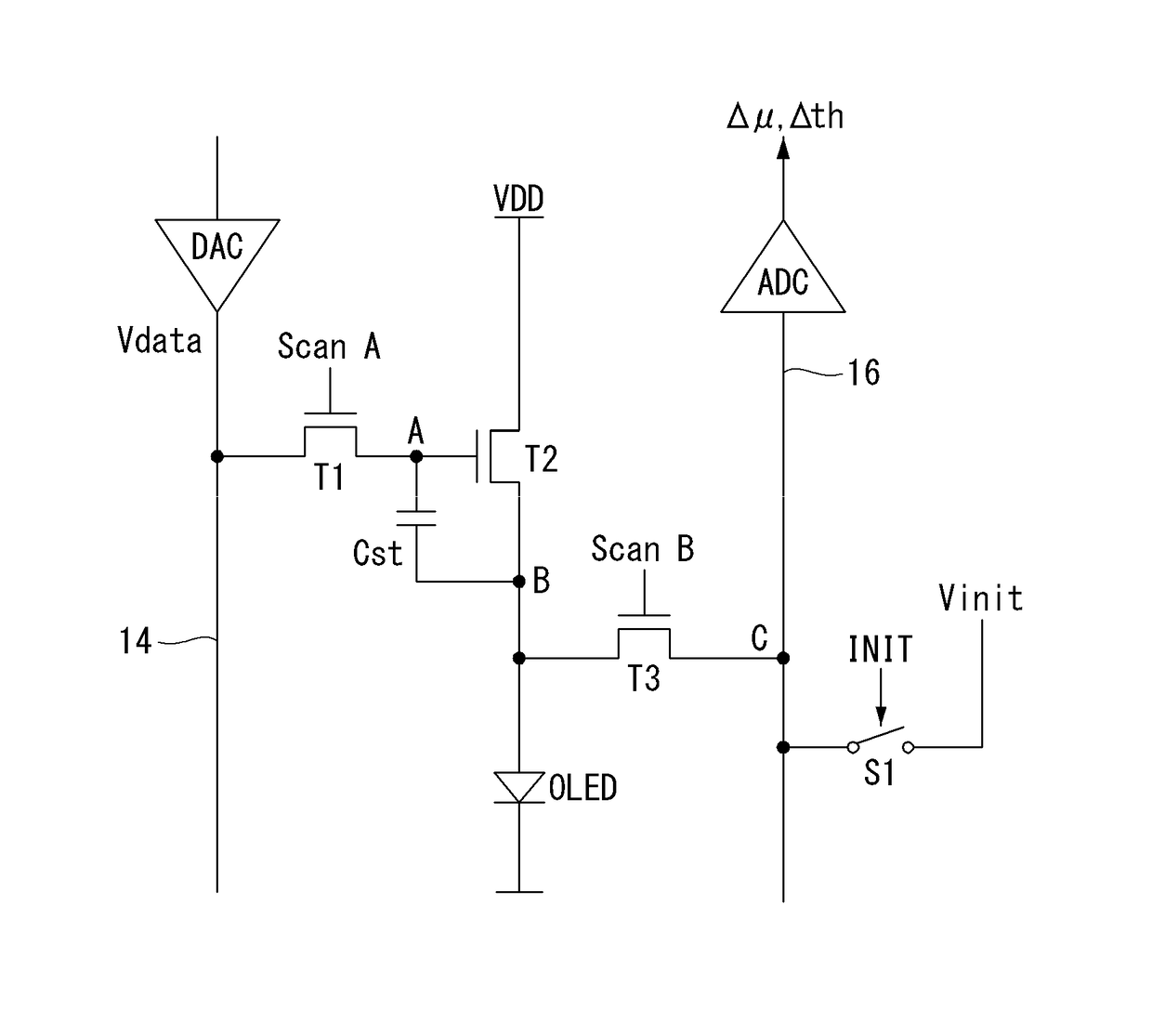 Organic light emitting diode display capable of extending sensing time and reducing an update cycle