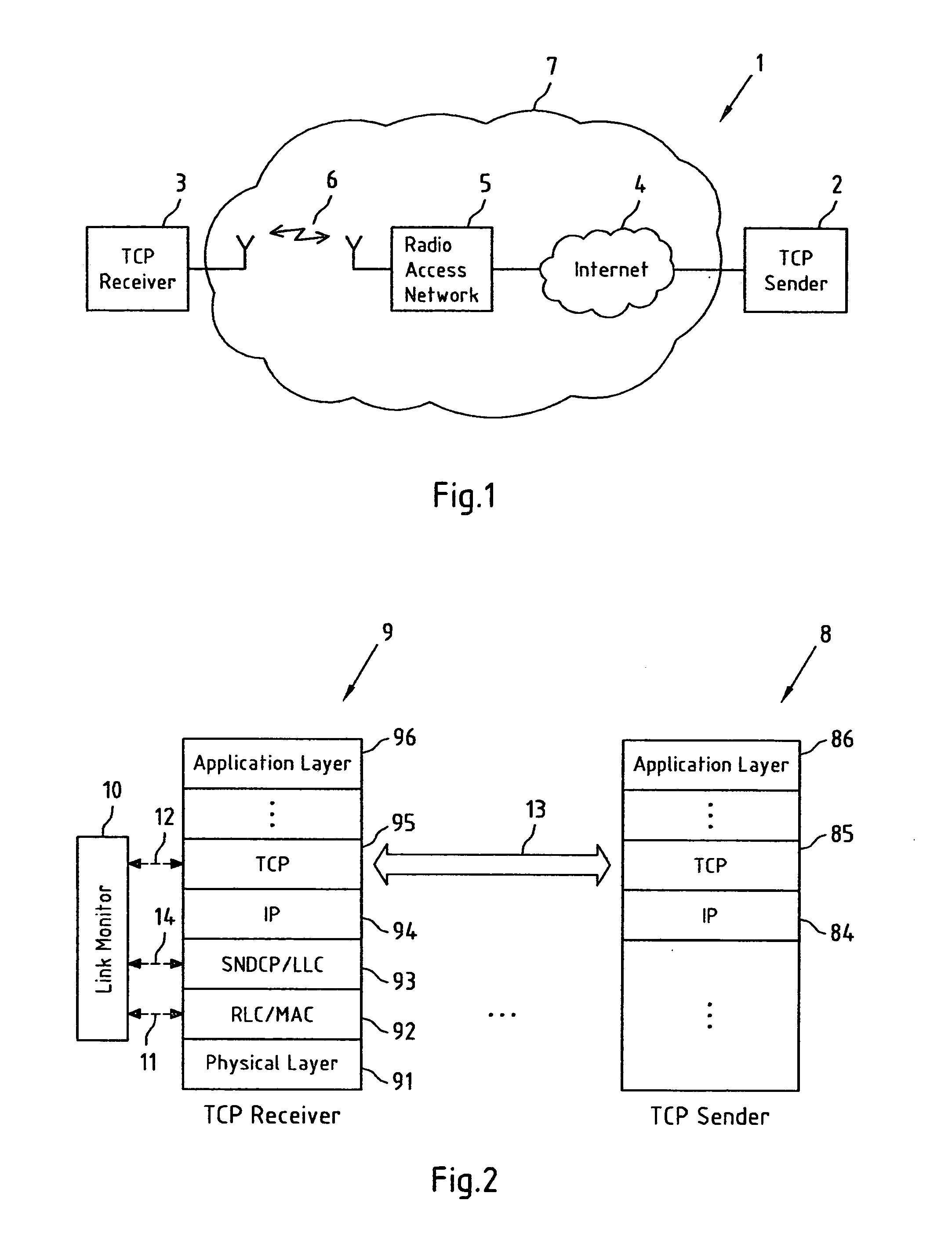 Signaling a state of a transmission link via a transport control protocol