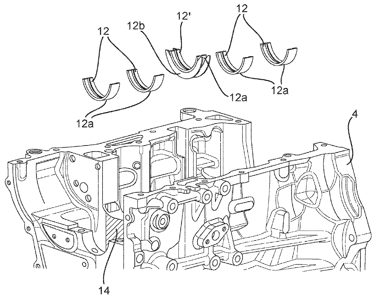 Engine assembly with insulated crankshaft bearing housing