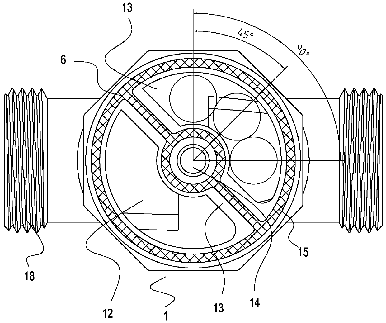 Octagonal positioning magnetic filter