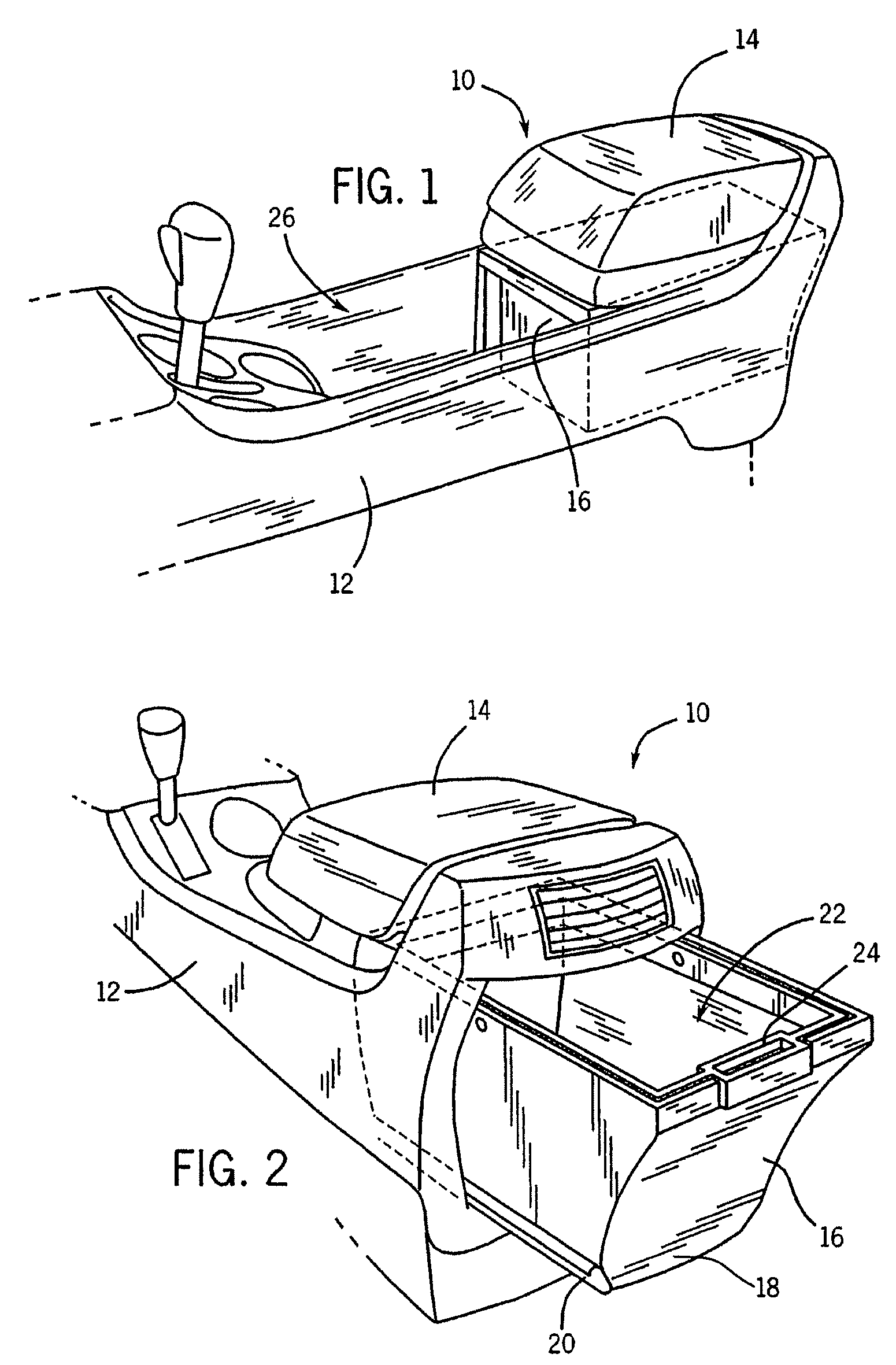 Console storage enclosure