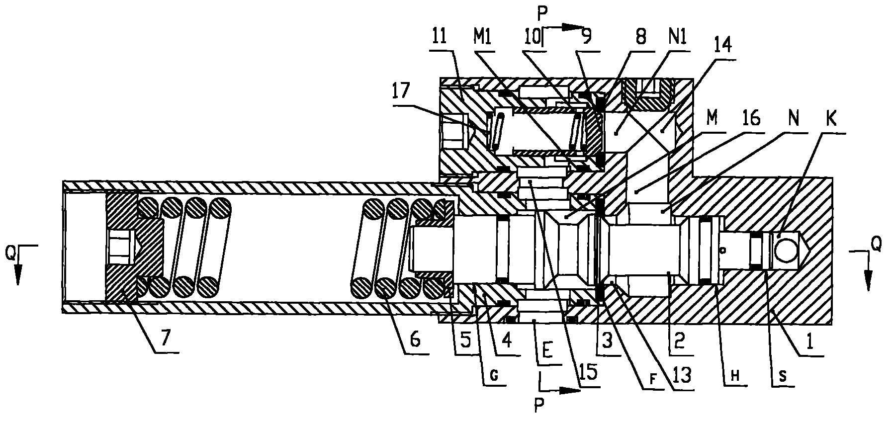 Hydraulic cylinder control valve without unloading impact resonance