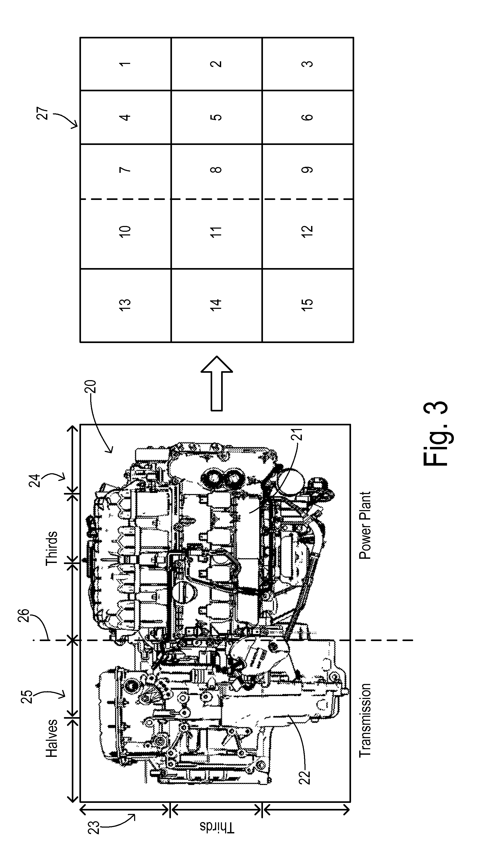 Grid architecture for powertrain packaging