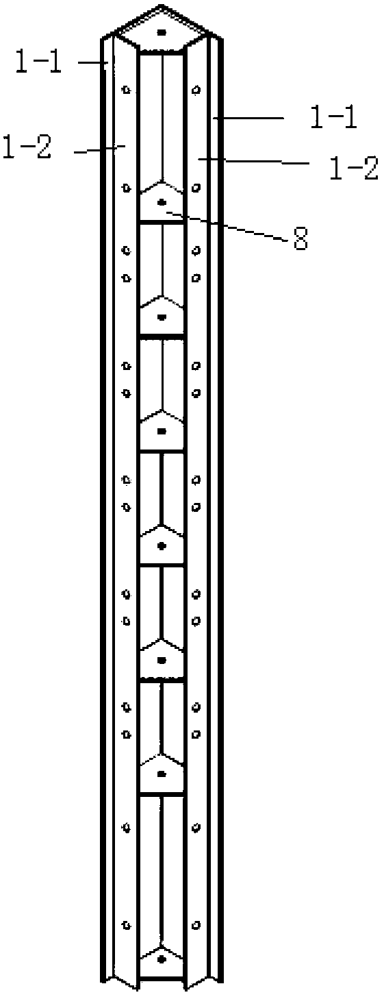 Installation construction method for large all-steel formwork at internal corner of shear wall