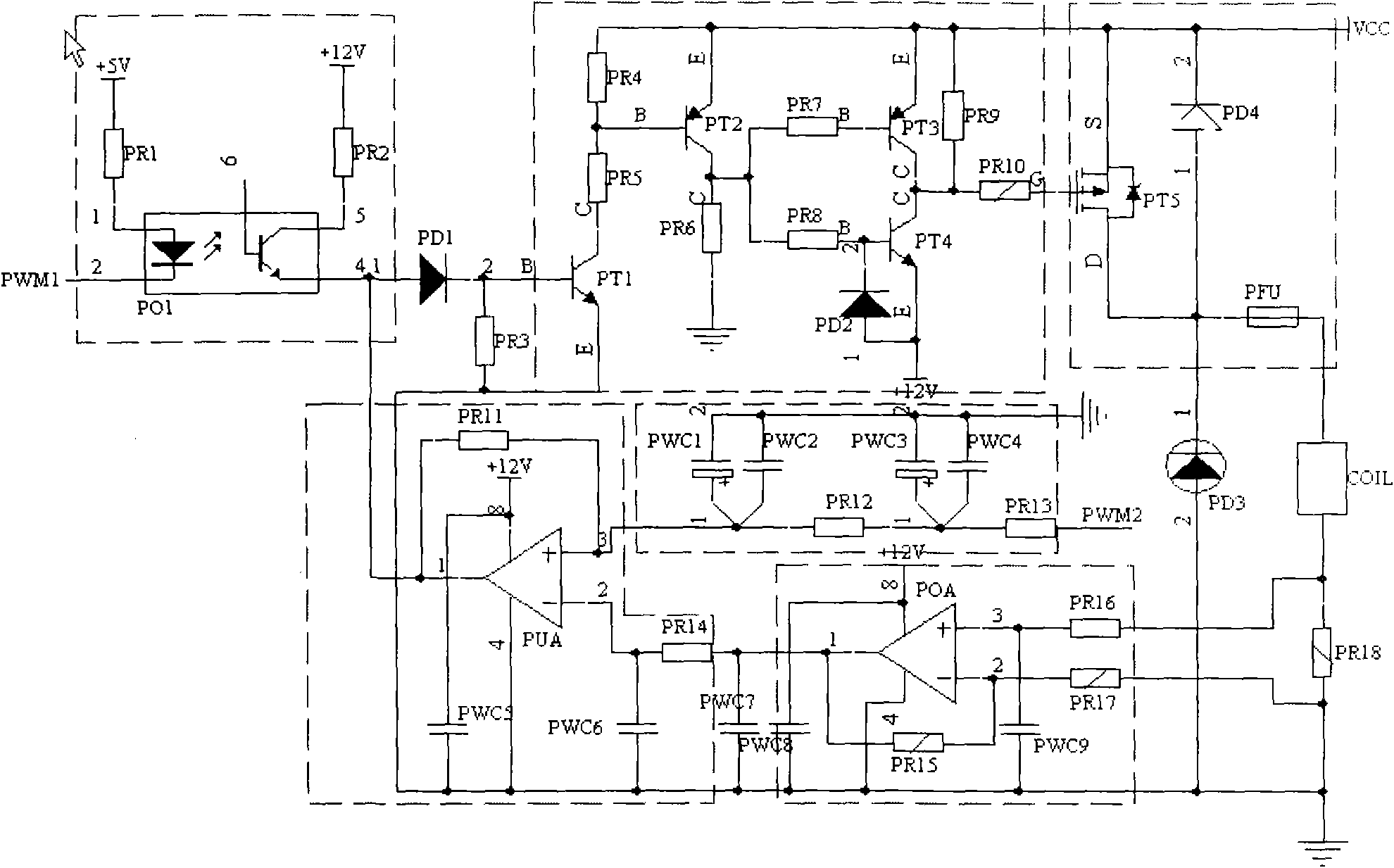 Proportional valve output compensation circuit and control method