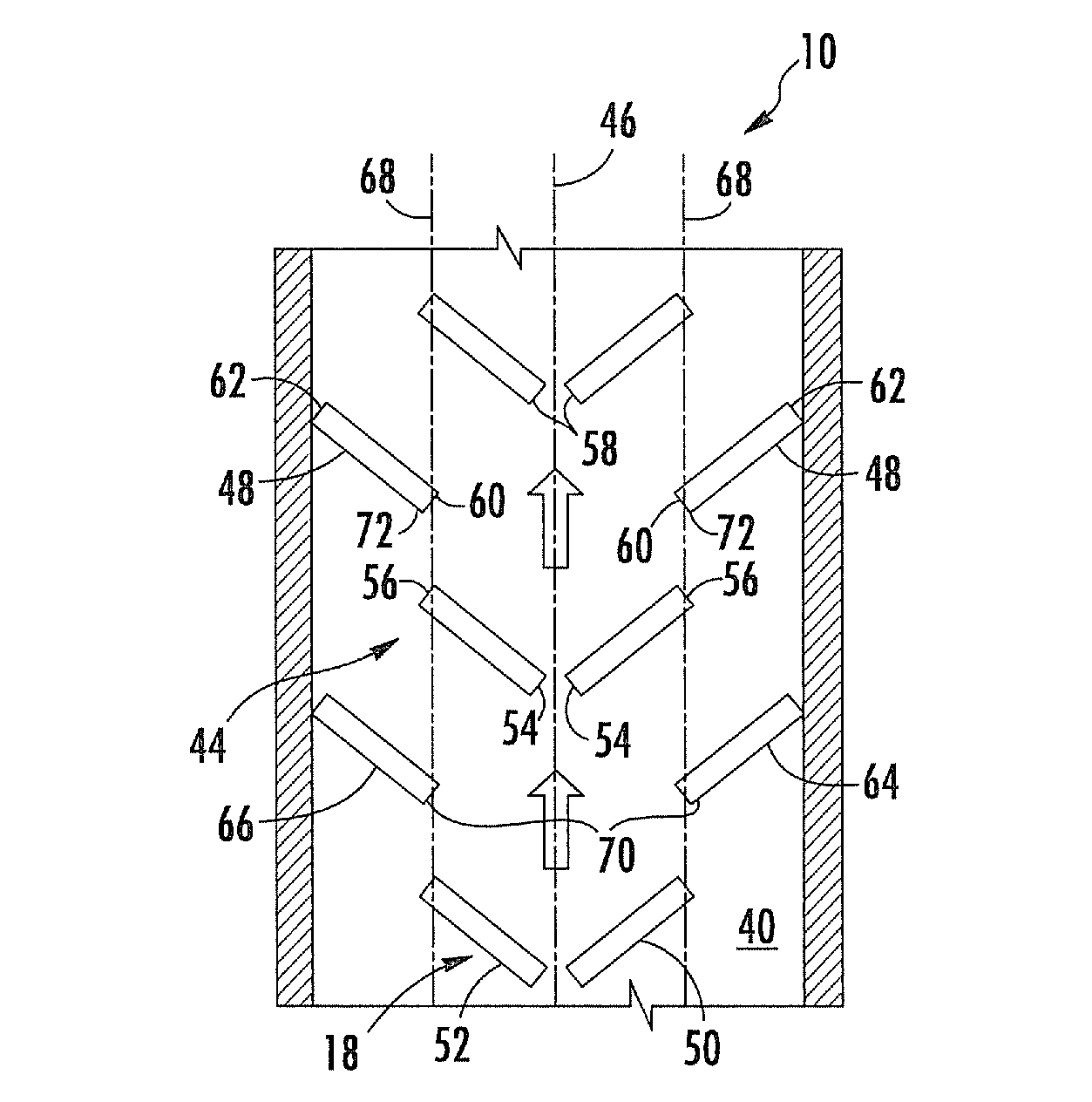 Turbine airfoil with an internal cooling system having vortex forming turbulators