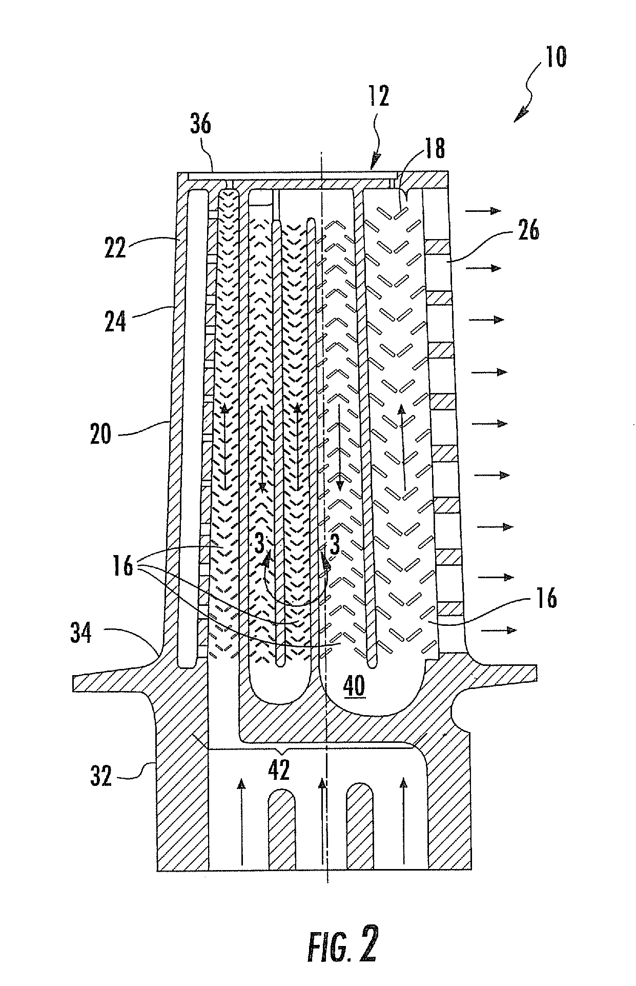 Turbine airfoil with an internal cooling system having vortex forming turbulators