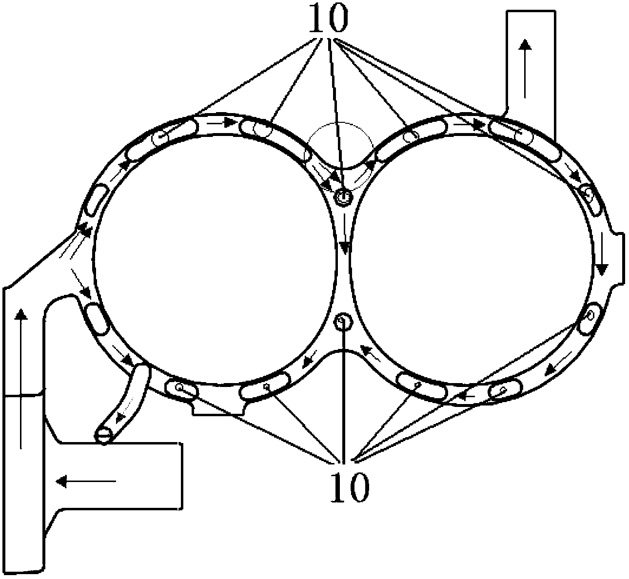 Water jacket of cylinder body of diesel engine