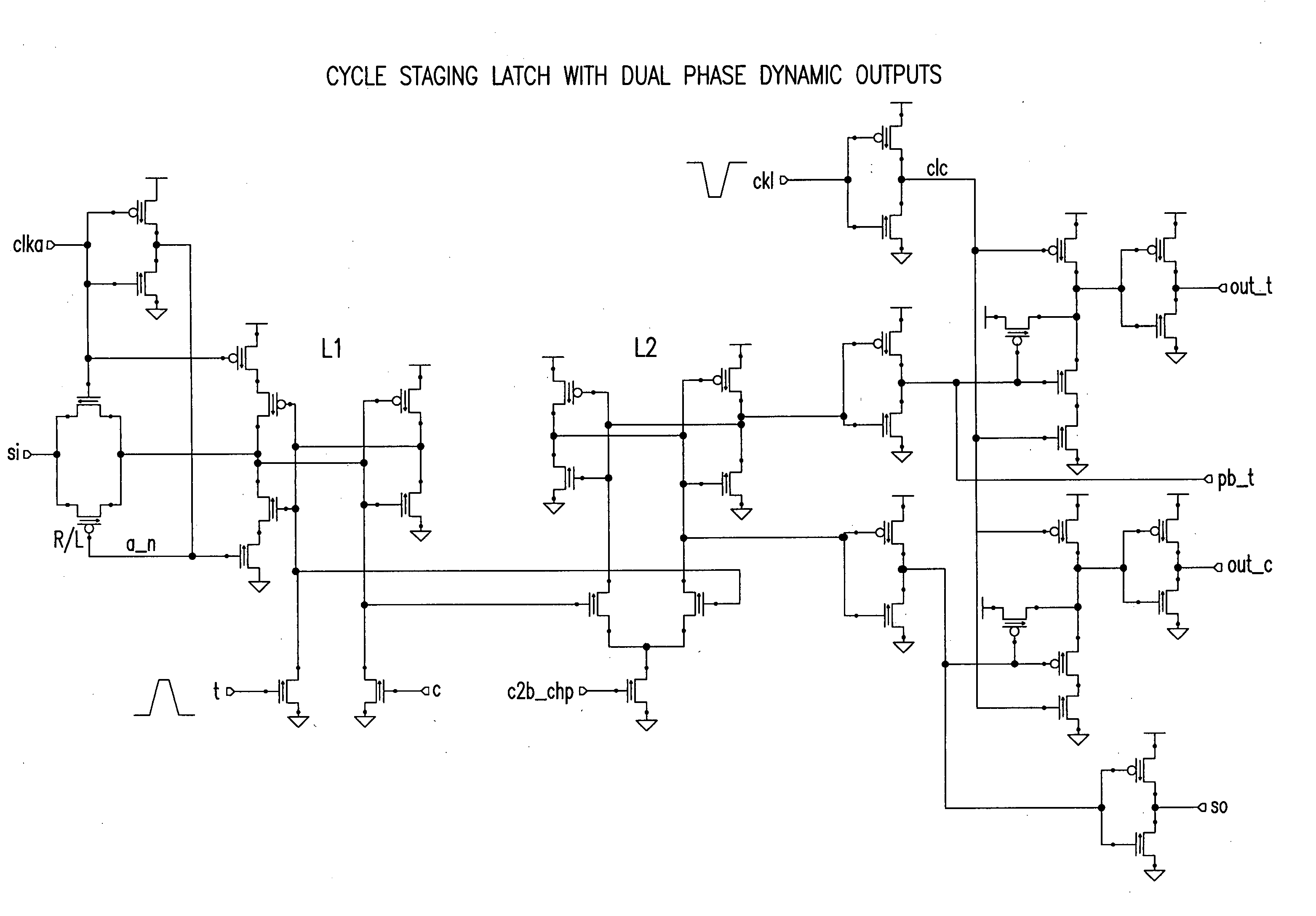 Cycle staging latch with dual phase dynamic outputs for hit logic compare