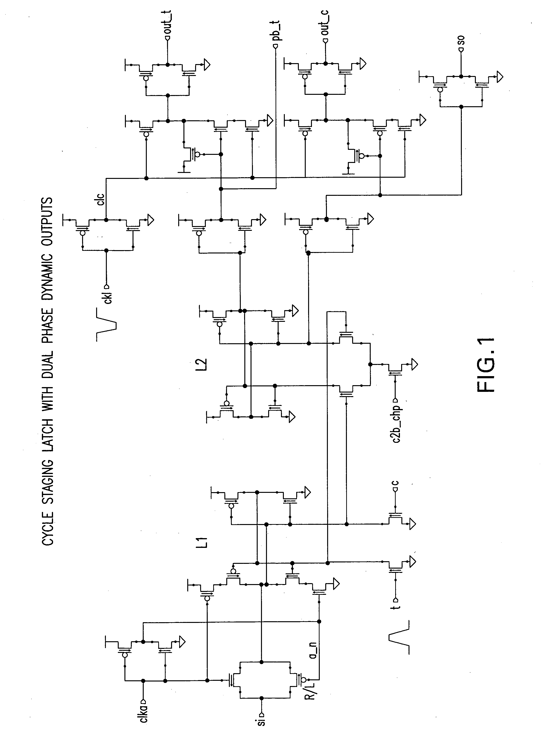 Cycle staging latch with dual phase dynamic outputs for hit logic compare