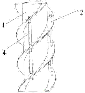 Device and method for inhibiting vortex-induced vibration of spiral strake with rotating blade