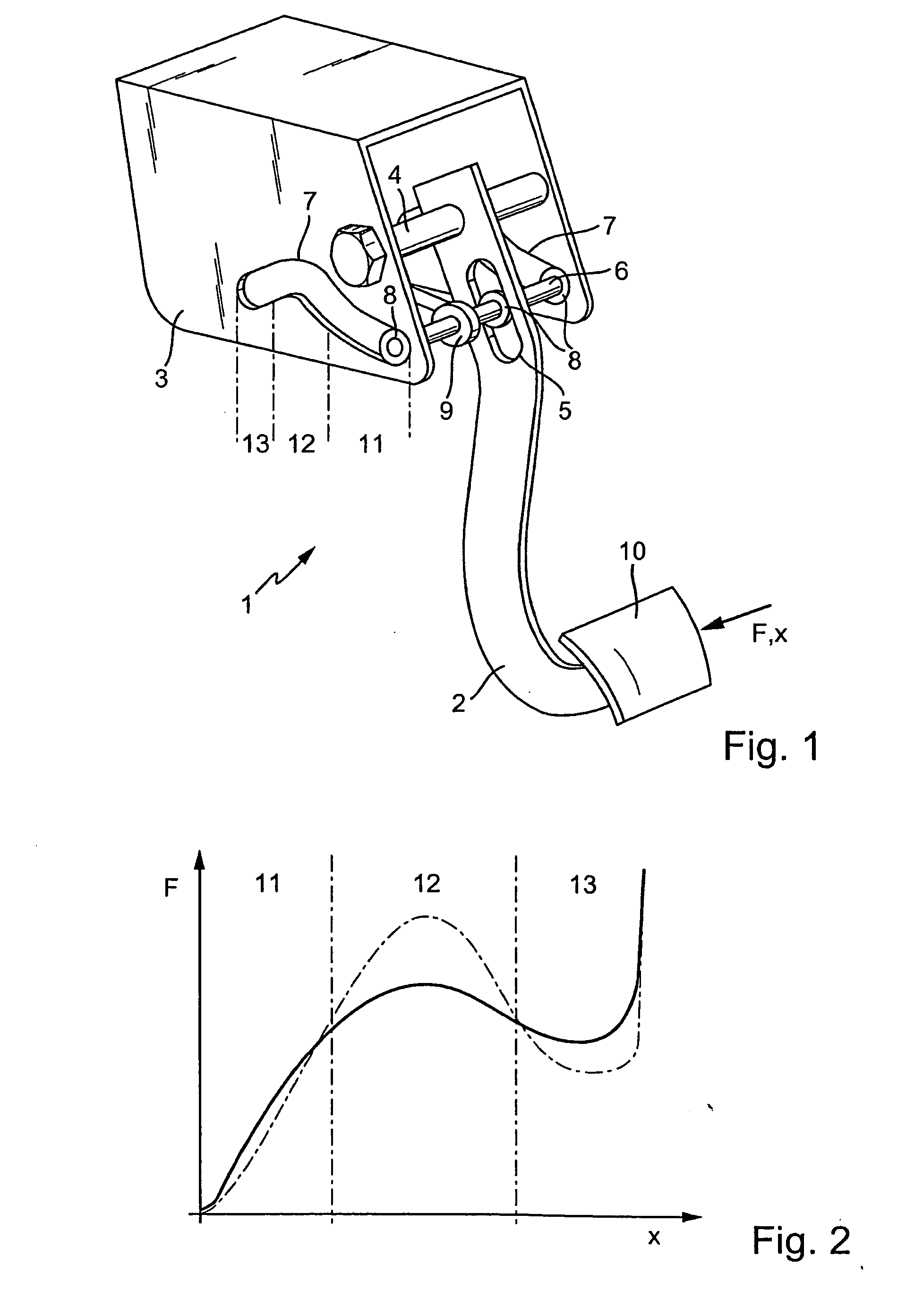 Pedal arrangement for operating a clutch