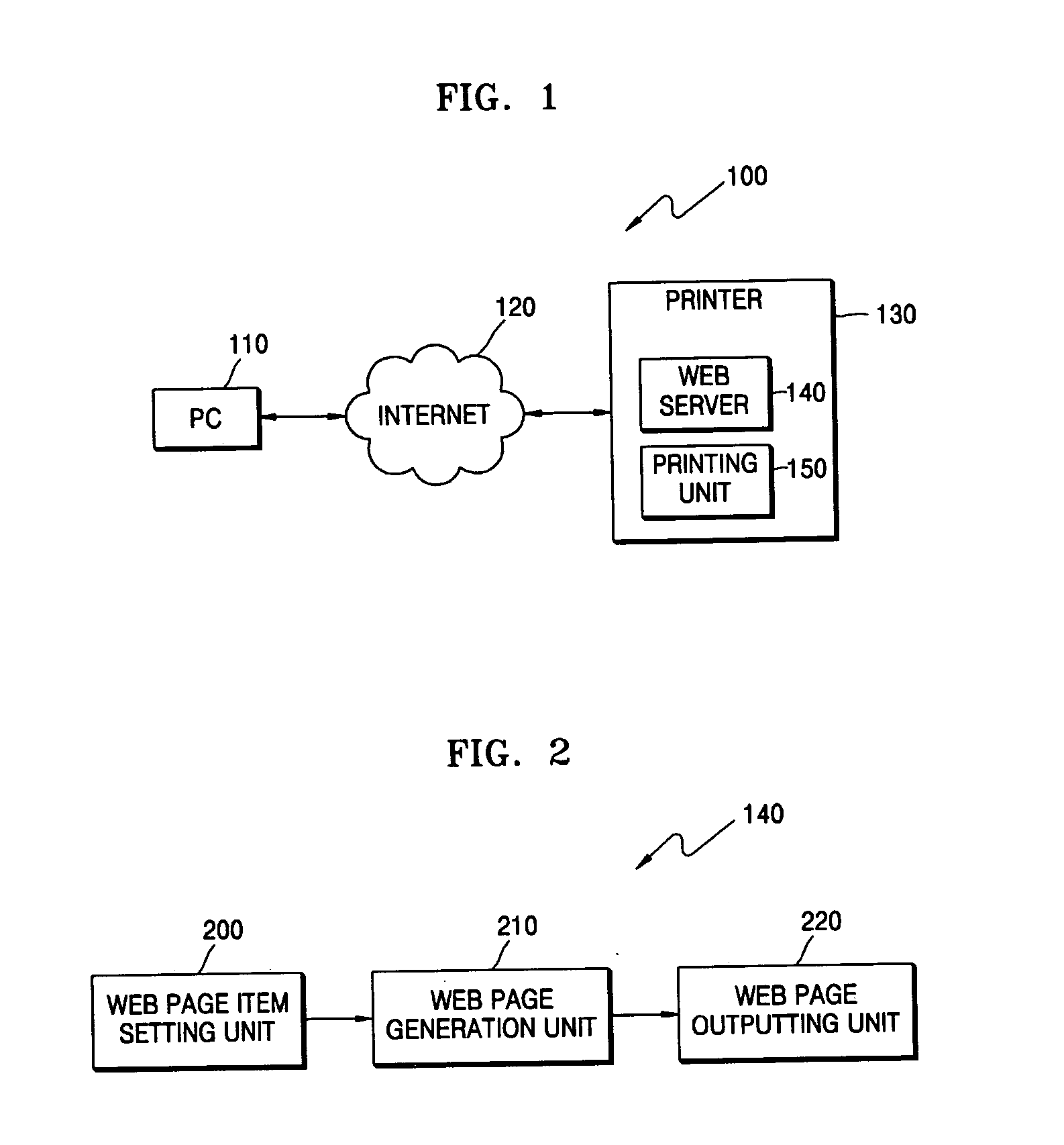 Printer with a web server embedded therein and printing method thereof