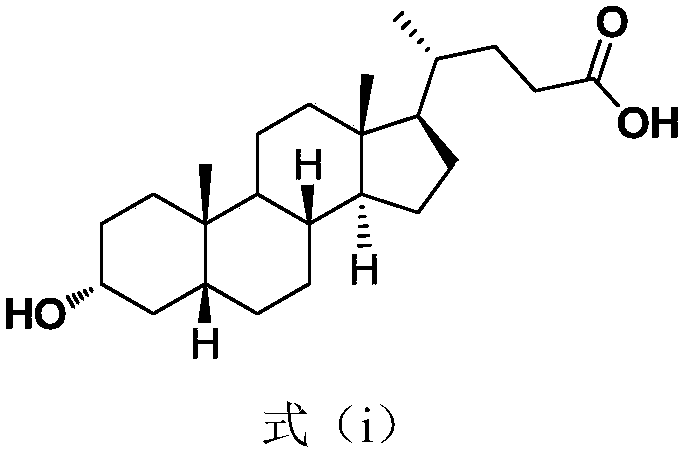 A method for synthesizing lithocholic acid from hyodeoxycholic acid