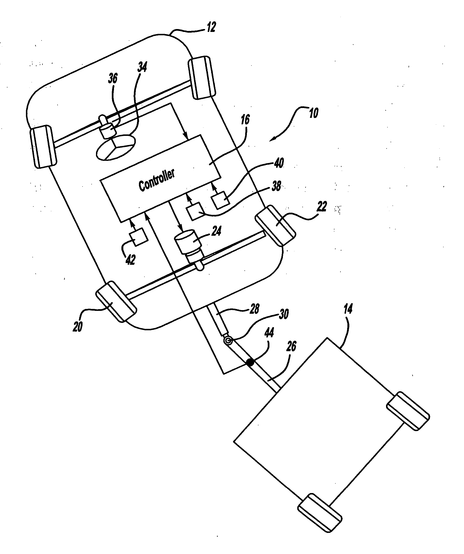 Vehicle-trailer stability and handling performance improvement using rear-wheel steering control