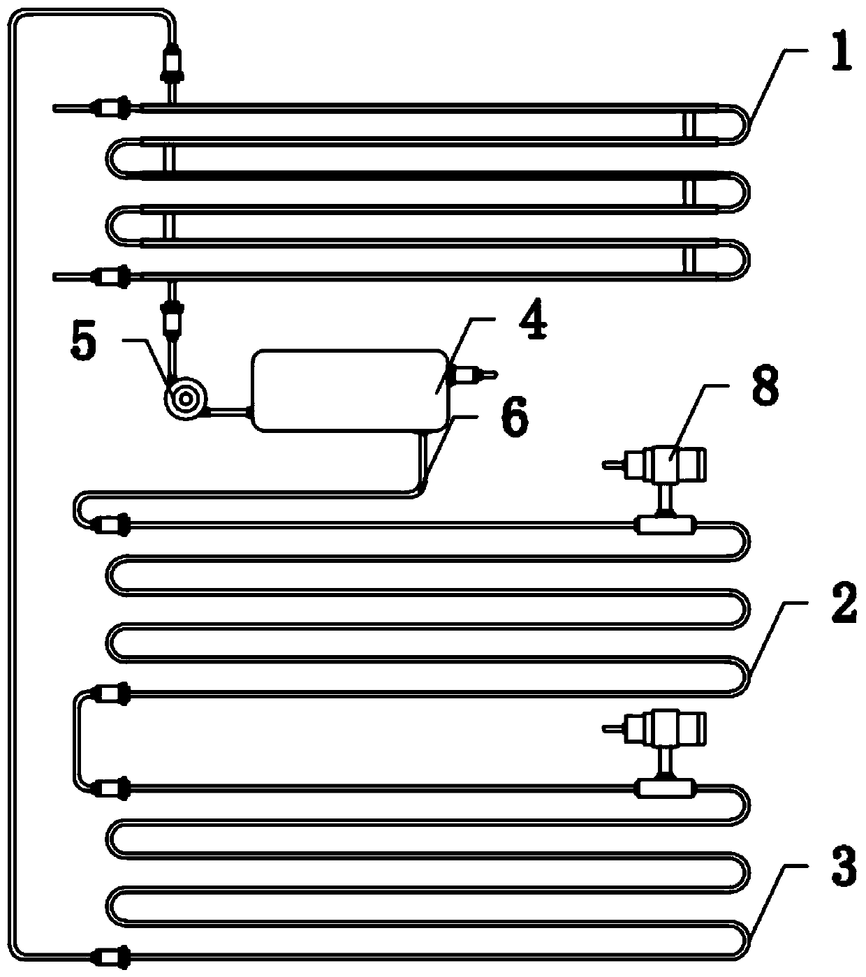 Pipeline type constant-temperature evaporator for refrigeration house