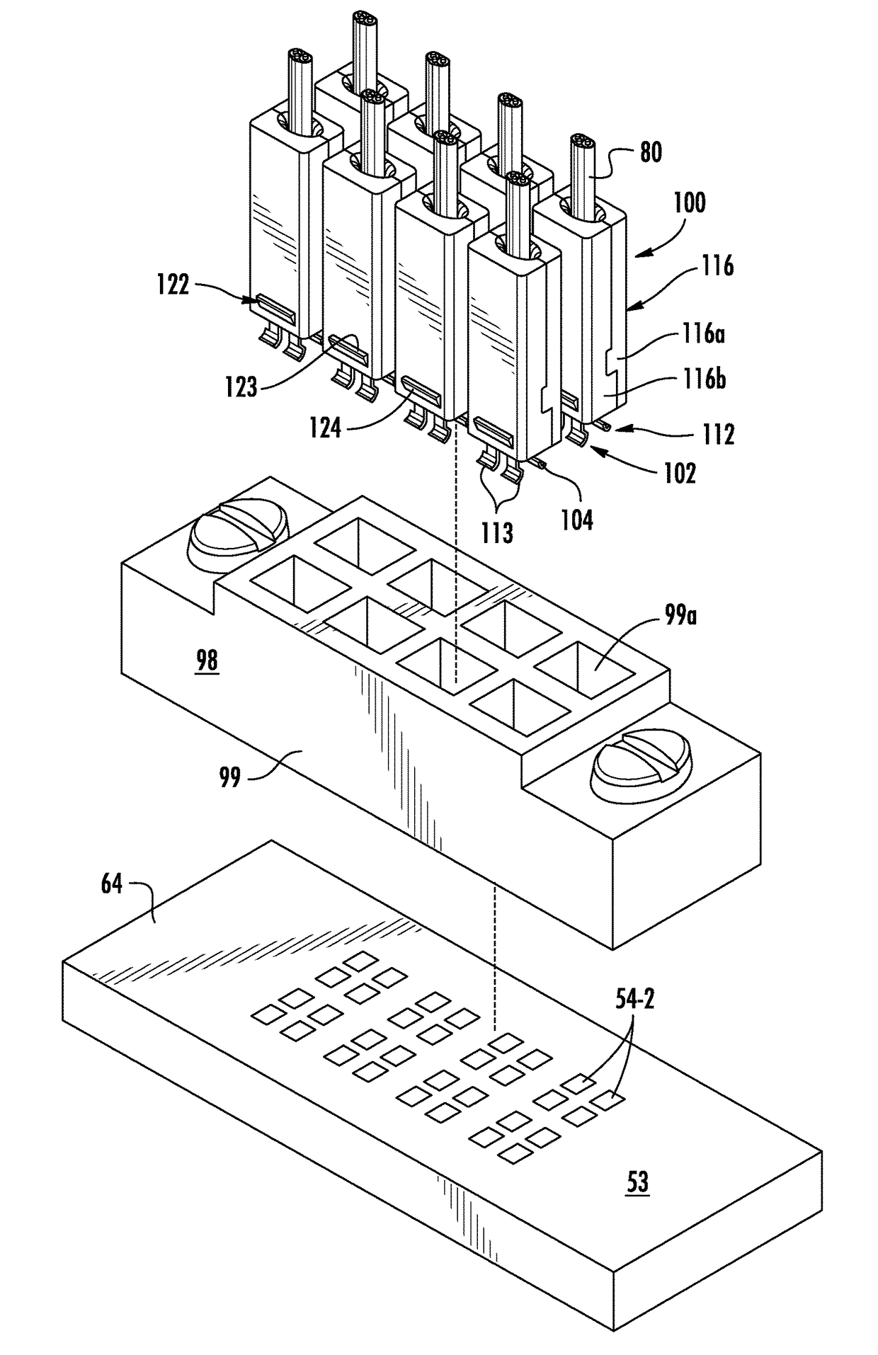 Wire to board connectors suitable for use in bypass routing assemblies