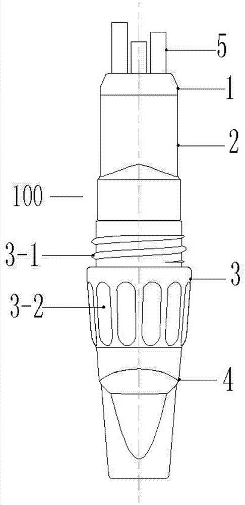 Three-needle alternating type tattooing needle