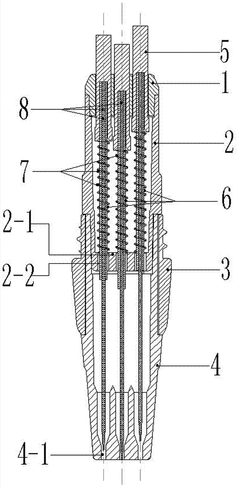 Three-needle alternating type tattooing needle