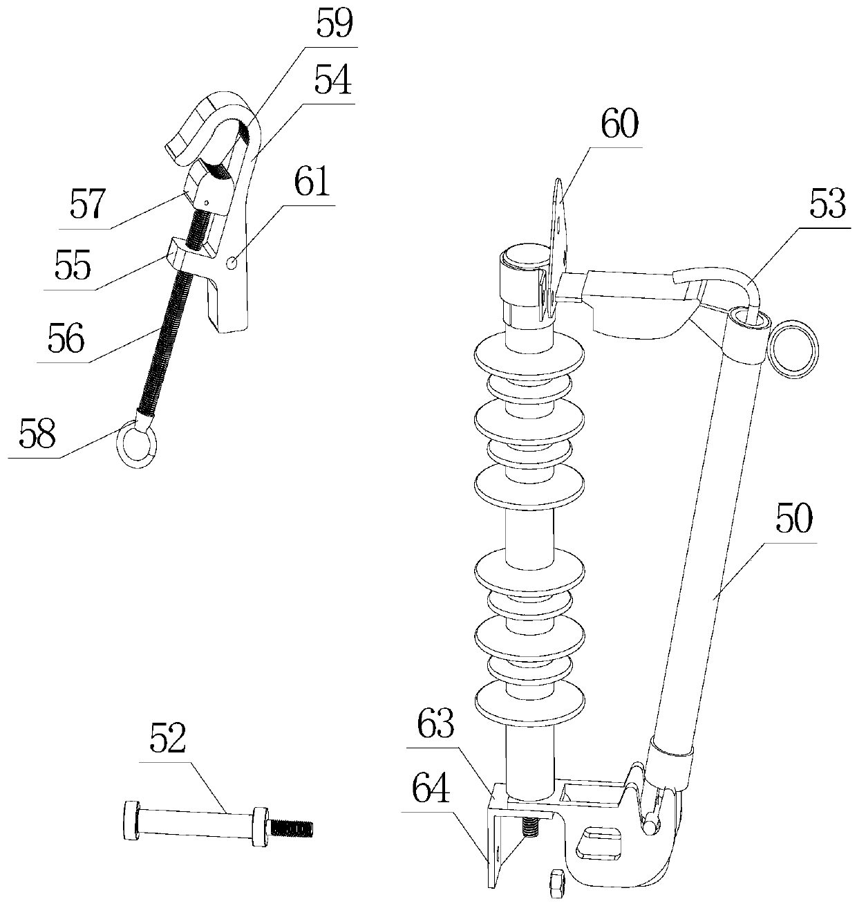 Quick hanging type drop-out fuse