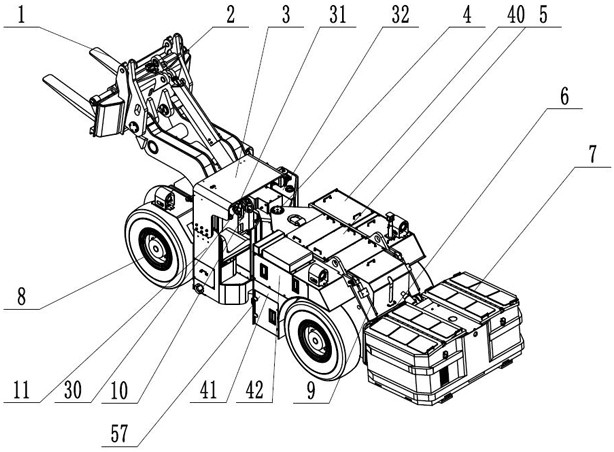 Split type storage battery chute carrier capable of being quickly disassembled to enter and exit from cage