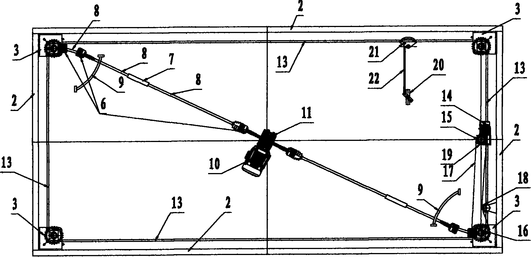 Orthogonal walking mode self-carrying tray device and purpose thereof