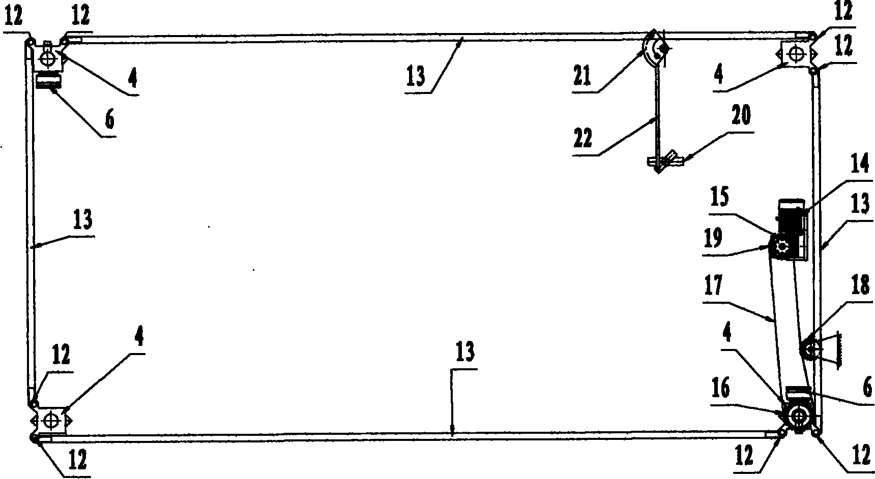 Orthogonal walking mode self-carrying tray device and purpose thereof