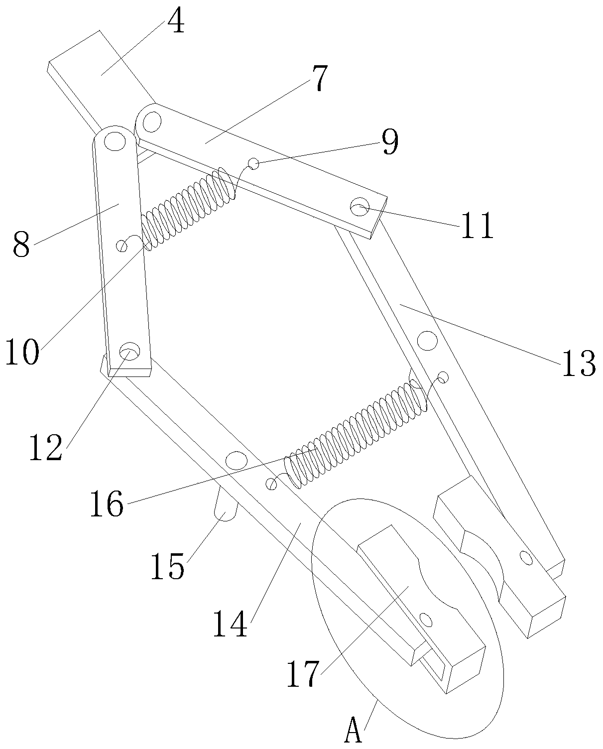 Cylinder clamping jaw for clamping-screwing warhead