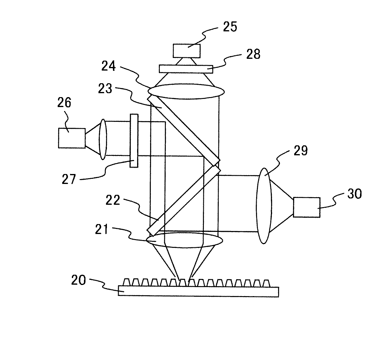 Method for defect determination in fine concave-convex pattern and method for defect determination on patterned medium