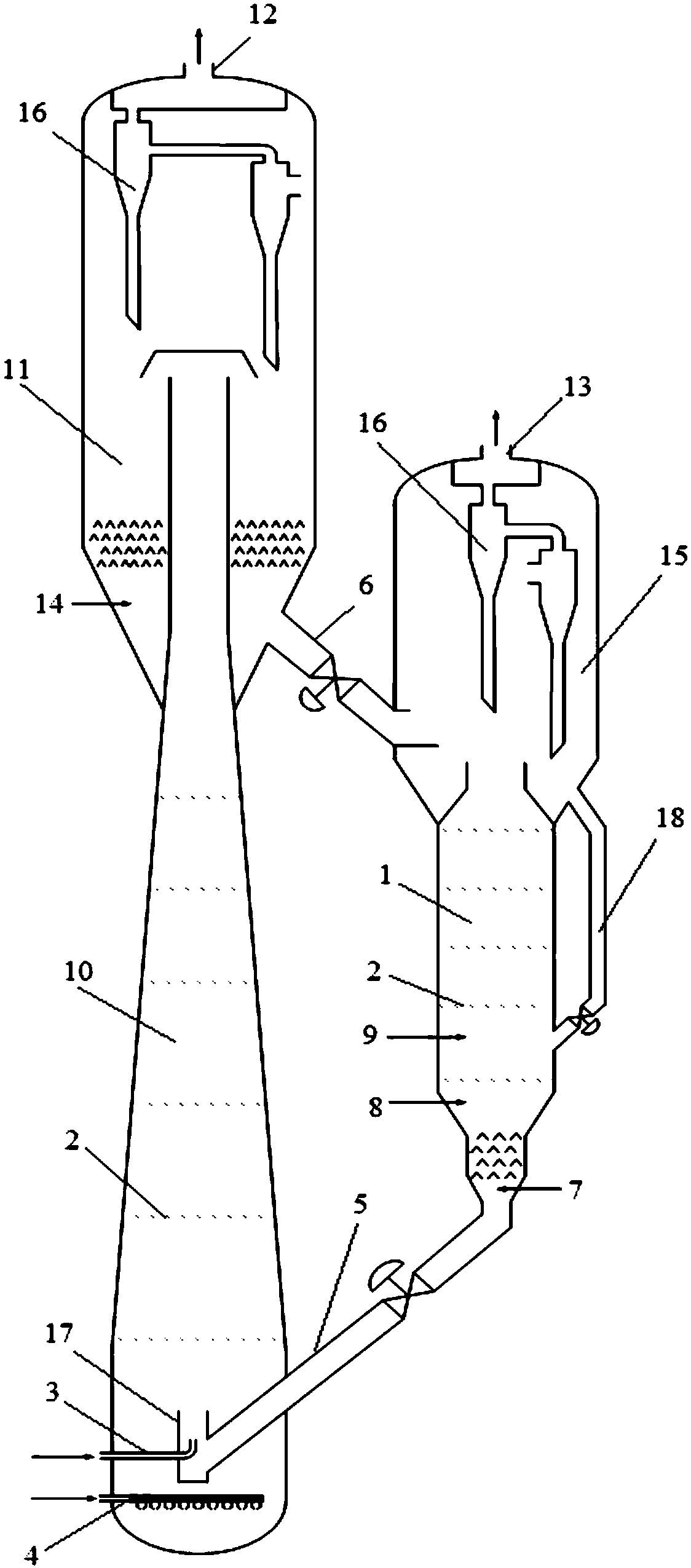 Reactor capable of reducing back mixing for preparing alkenes by dehydrogenation of alkanes and preparation method