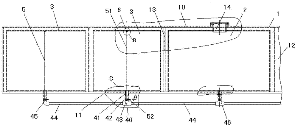 Exhaust type oil outlet device with built-in oil tanks