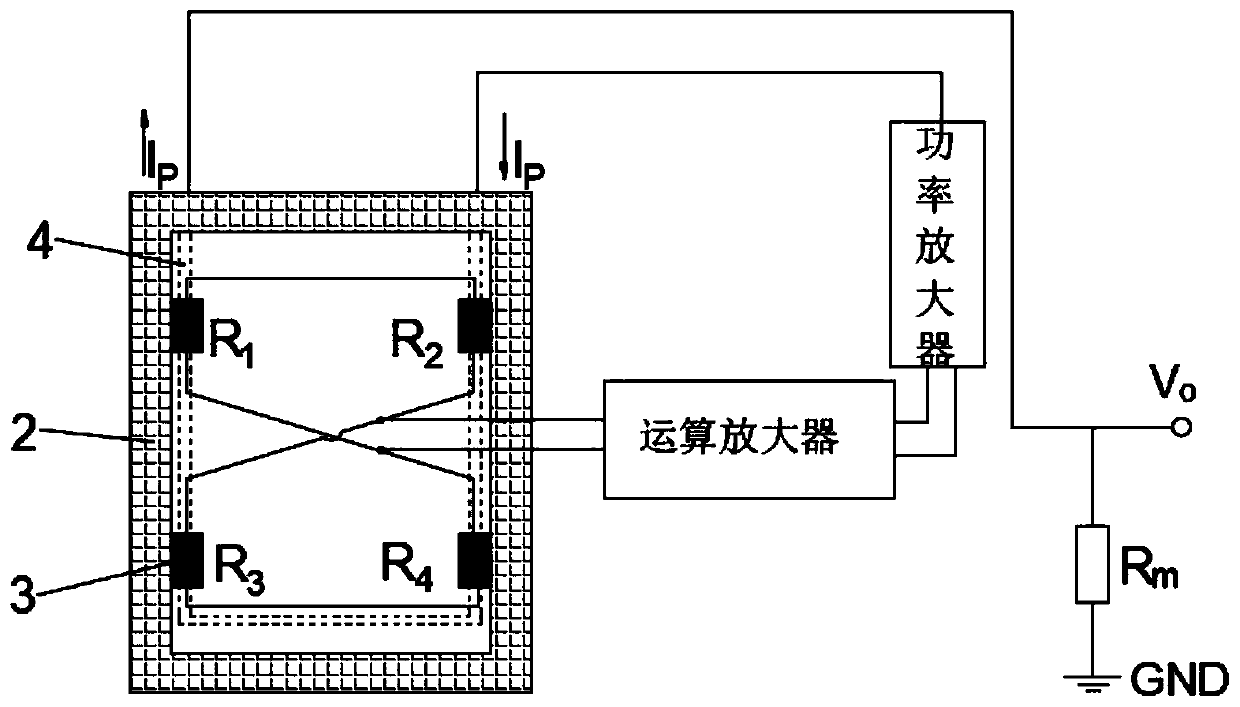 Vertical sensitive magnetic sensor closed-loop on-chip in-place feedback device