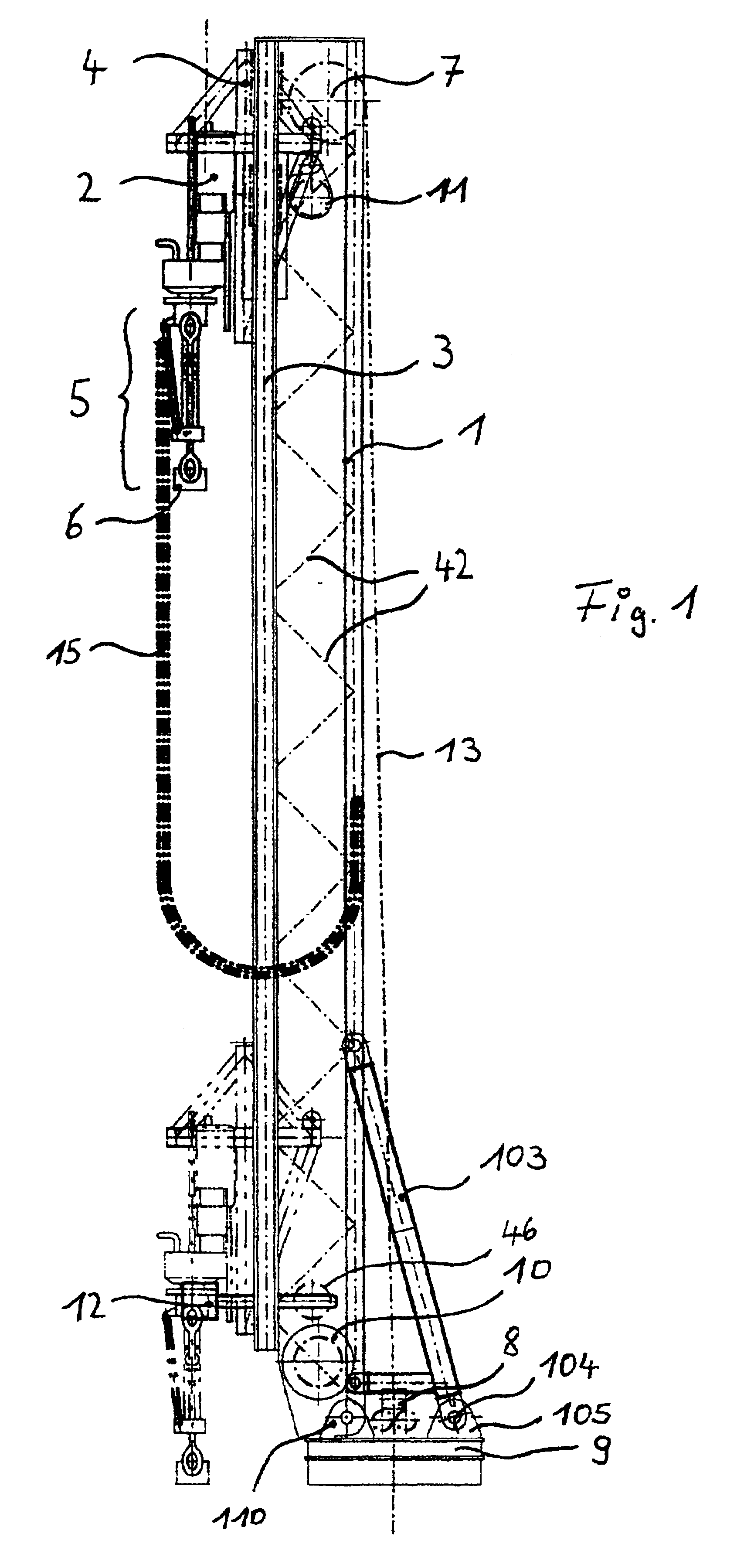 Drilling device and method for drilling a well