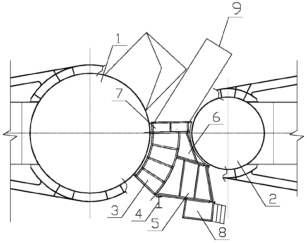 A method for dismantling the oven device of a hot blast stove in a confined space