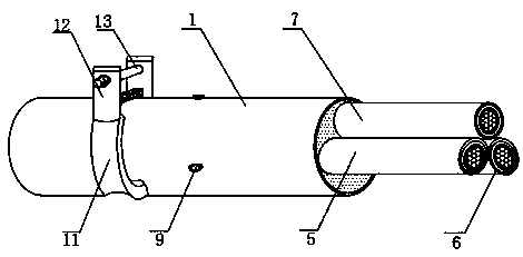 Special high-flexibility and bending-resistant photoelectric composite cable for sweeping robots and fixing clamp thereof