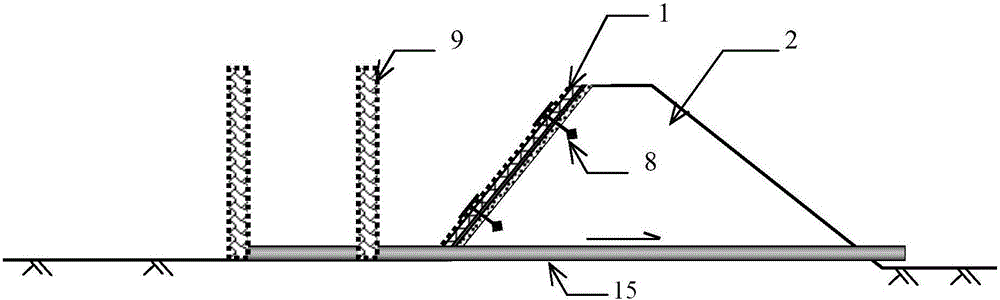 Drainage and anti-seepage method of cofferdam space in high water content dredged mud yard